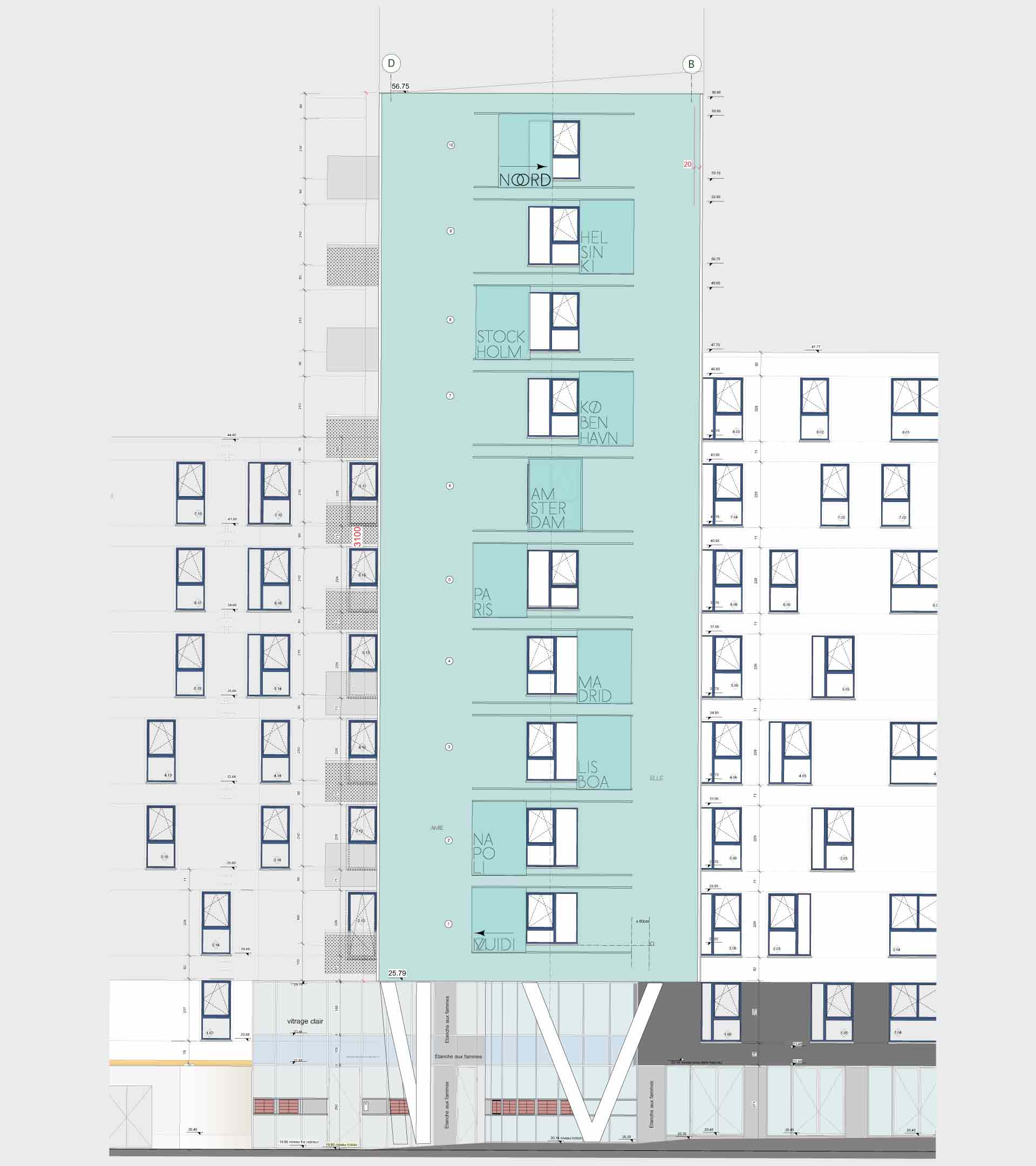 Blondel Architecte : Projet La roue. Habillage et signalétique par TAVU